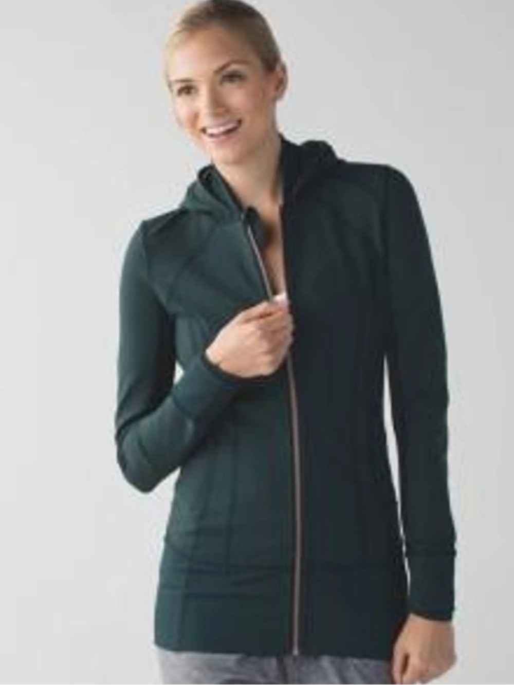 lululemon athletica blue/green zip-up hooded jacket